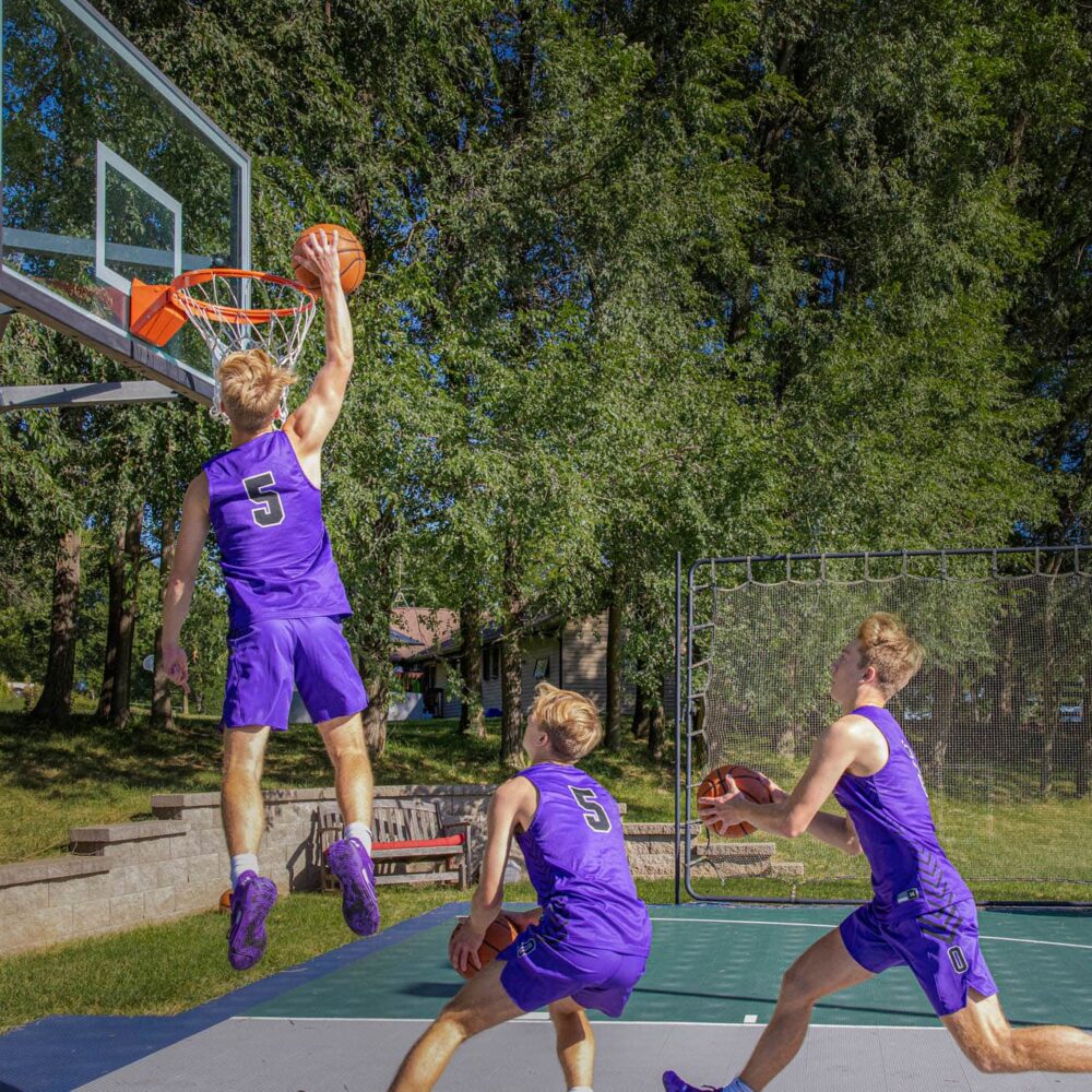Sam on the basketball court