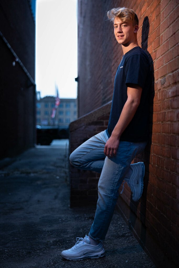senior portrait session at Cass Street Bridge La Crosse Wisconsin at golden hour — J.L. Wiswell Photography