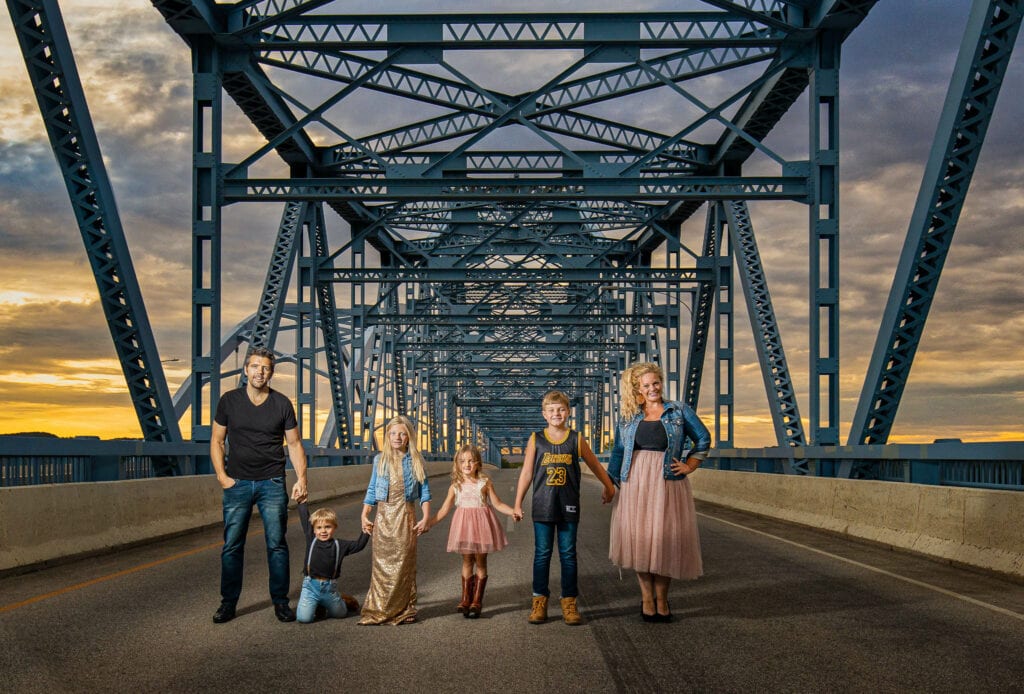 La Crosse WI Cass Street Bridge Family Photo