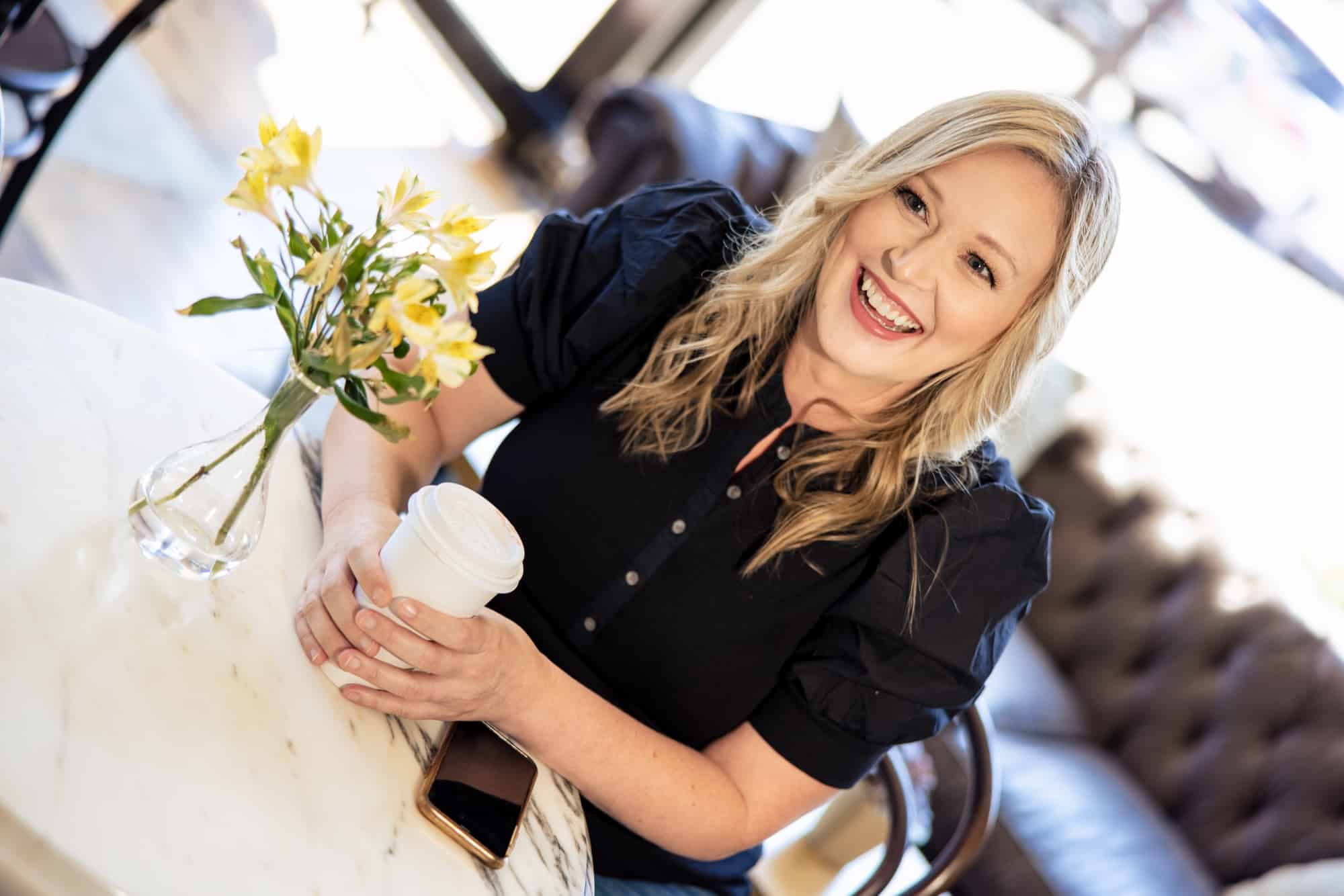 Arranging flowers, hands working