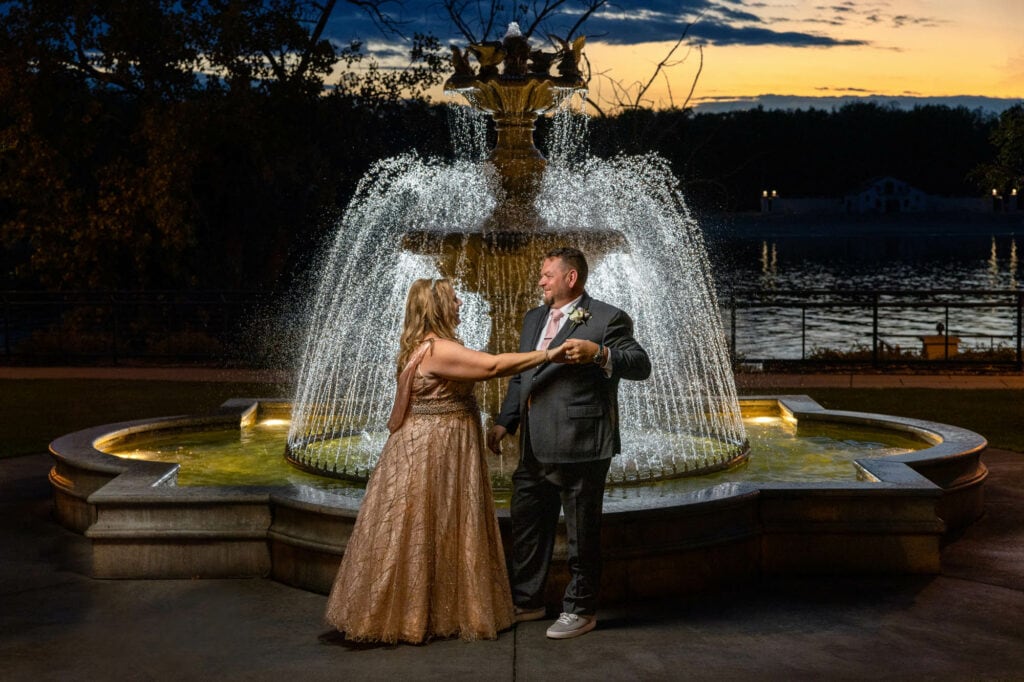 Wedding couple photographed in La Crosse, Wisconsin by J.L. Wiswell Photography