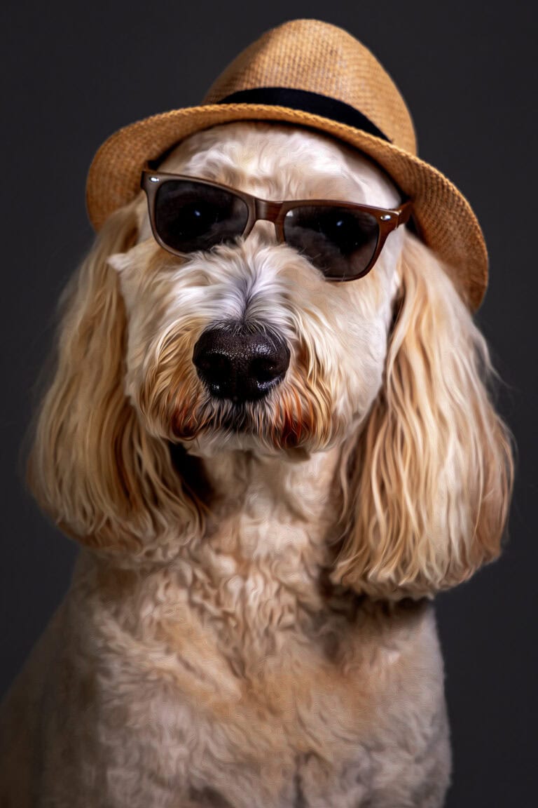 Ted in a straw fedora and sunglasses