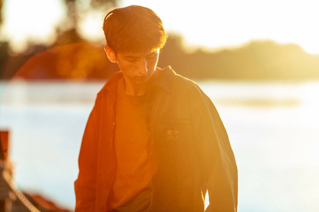Emerson at sunset by the river, senior session