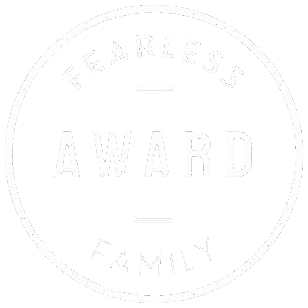 J.L. Wiswell Photography Fearless Award badge, circular seal design in light gray outline