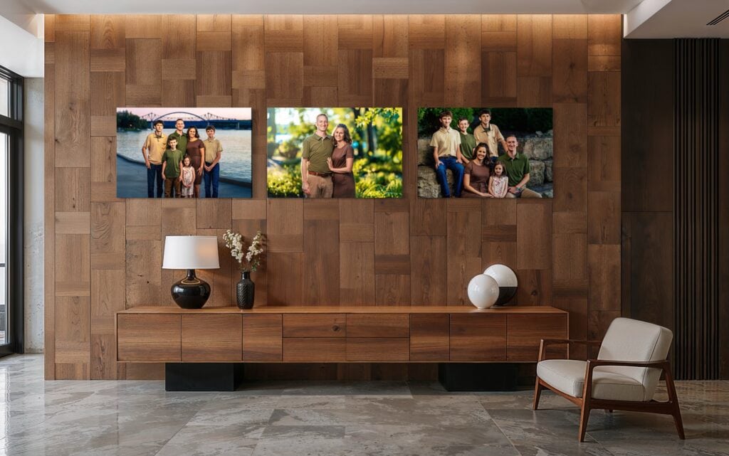 Family wall art and albums by J.L. Wiswell Photography