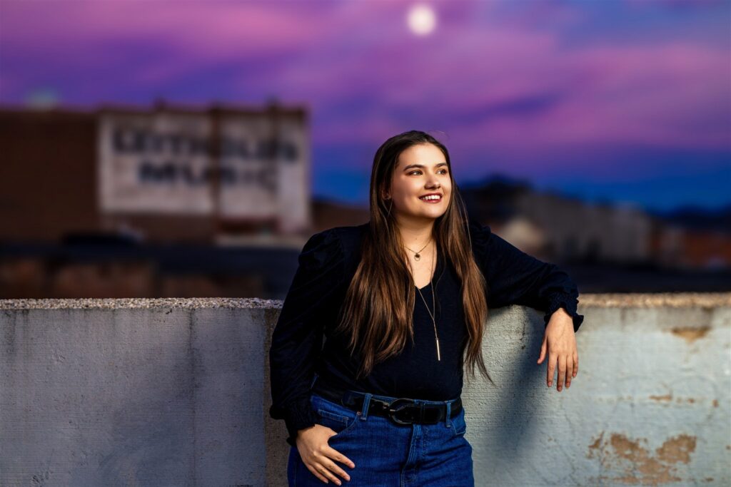 A senior session — a second candid frame from this part of the session