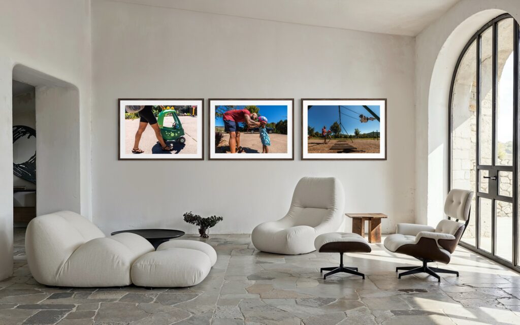 family portrait displayed as framed wall art, J.L. Wiswell Photography