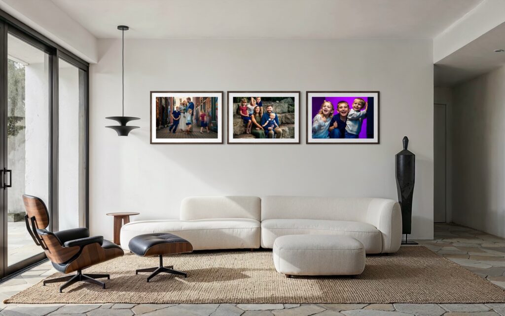 Family wall art and albums by J.L. Wiswell Photography