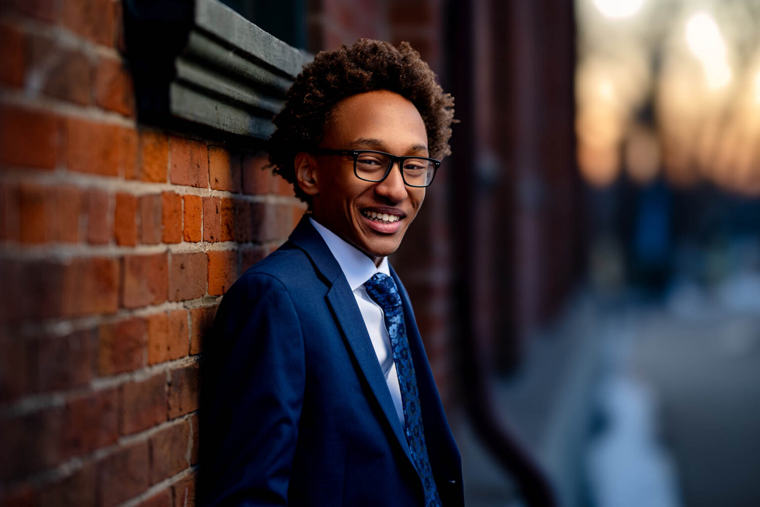 Senior portrait at Cass Street Bridge, downtown La Crosse WI