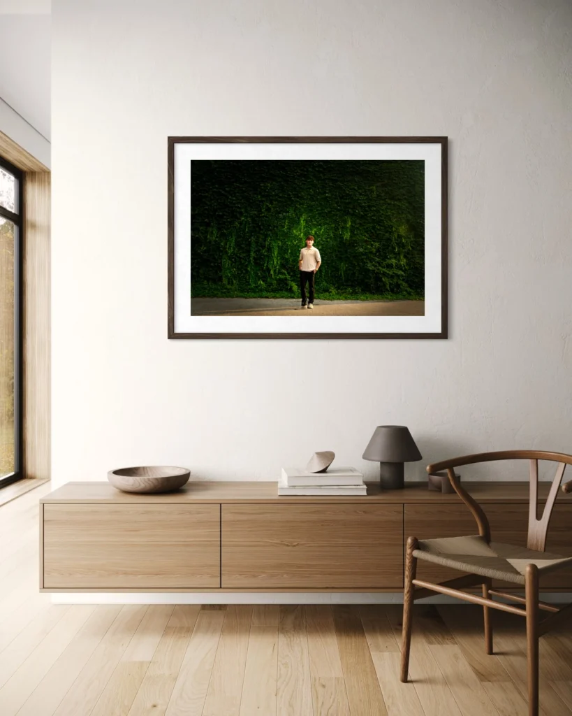 senior portrait displayed as framed wall art, J.L. Wiswell Photography