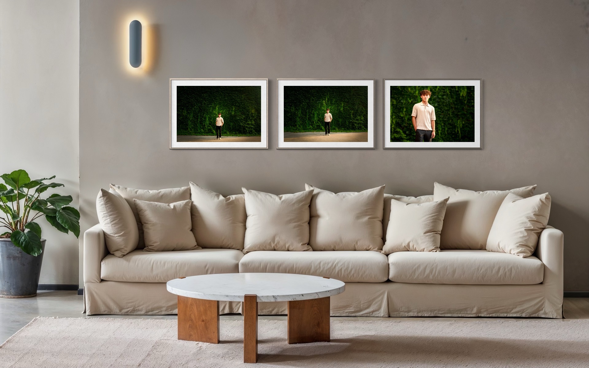 Wall art in a living room — J.L. Wiswell Photography